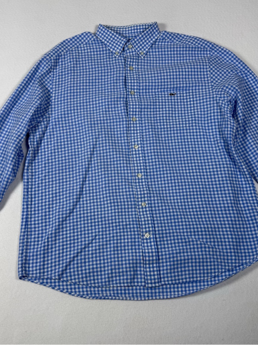 Vineyard Vines Mens XL Blue Gingham Button Down Shirt